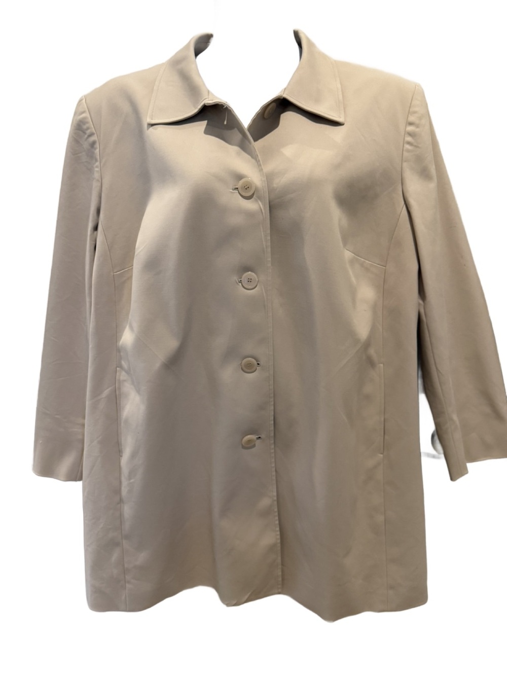 Talbots Light Beige Single-Breasted Trench Coat. Plus Size 24W